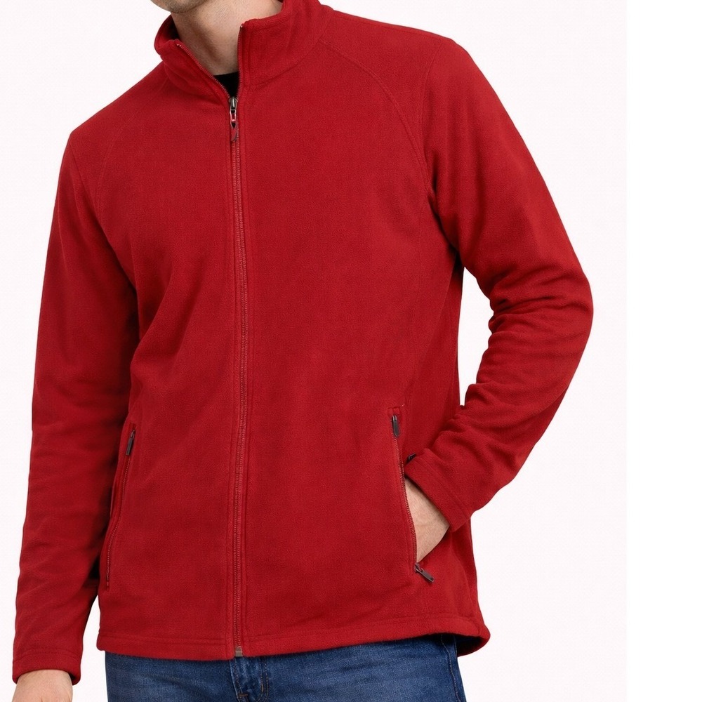 North End Men's Red Full Zip Fleece Jacket Size S Lightweight Outdoor NWT